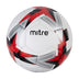 Front view of the Mitre Personalised Football White, Red and Black
