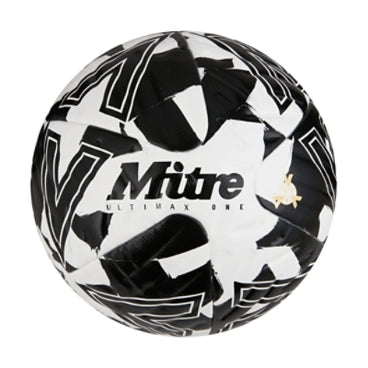 Front view of the Mitre Ultimax One Ball White, Black and Black