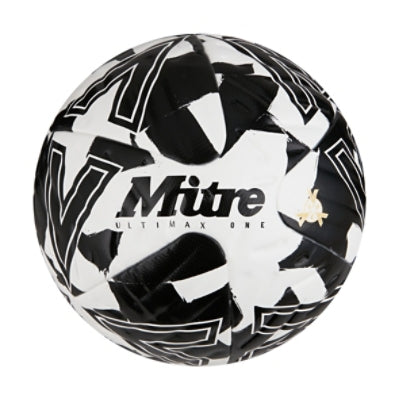 Front view of the Mitre Ultimax One Ball White, Black and Black