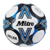 Front view of the Mitre Delta One Football White, Black and Blue