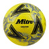 Front view of the Mitre Calcio Football Yellow, Black and Grey